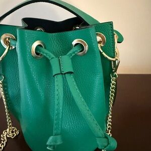 Green Leather Bucket Bag